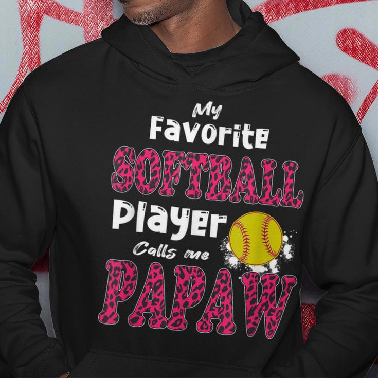 My Favorite Softball Player Calls Me Papaw Fathers Day Hoodie Personalized Gifts