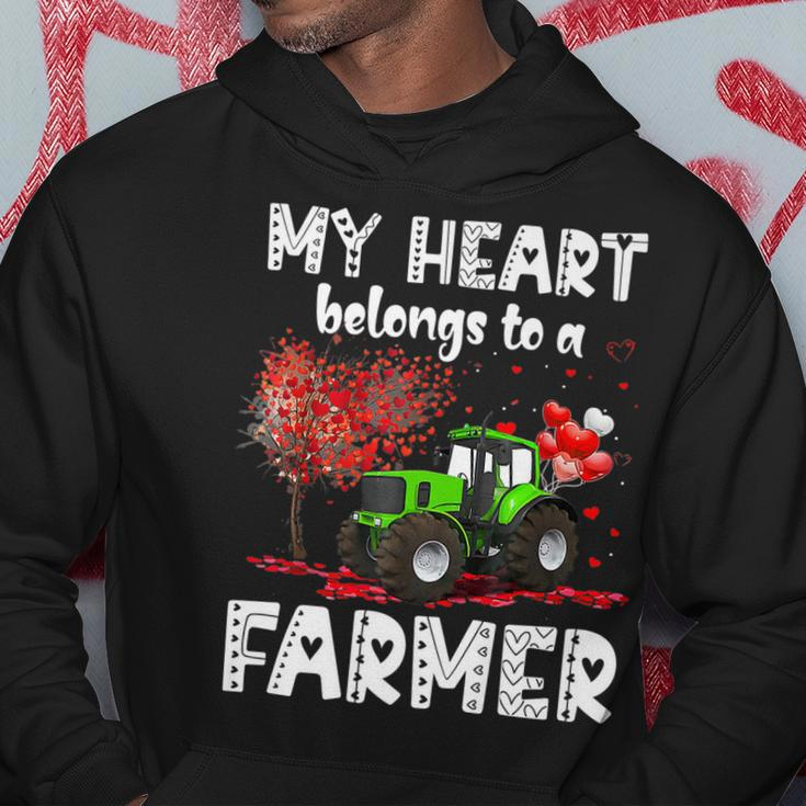My Heart Belongs To A Farmer Valentine For Farmer Wife Men Hoodie Graphic Print Hooded Sweatshirt Funny Gifts