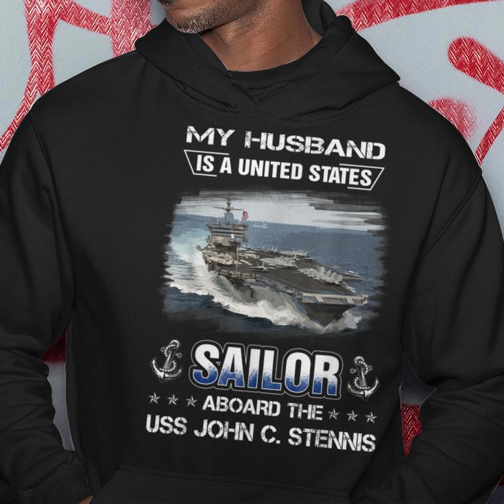 My Husband Is A Sailor Aboard The Uss John C Stennis Cvn 74 Hoodie Funny Gifts