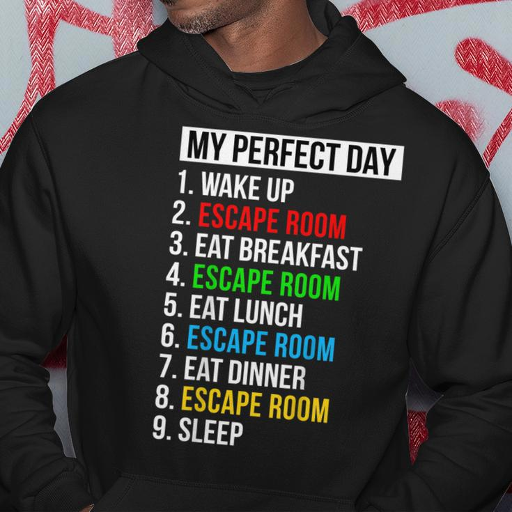 My Perfect Day Escape Room Gifts Funny Escape Room Hoodie Unique Gifts