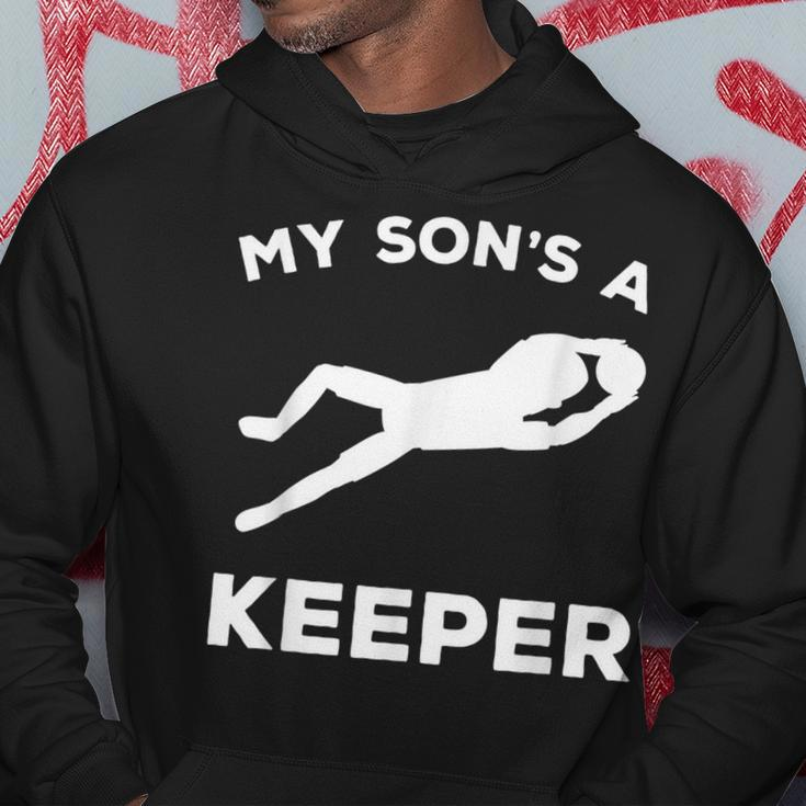 My Sons A Keeper For Soccer Moms And Dads Men Hoodie Graphic Print Hooded Sweatshirt Funny Gifts