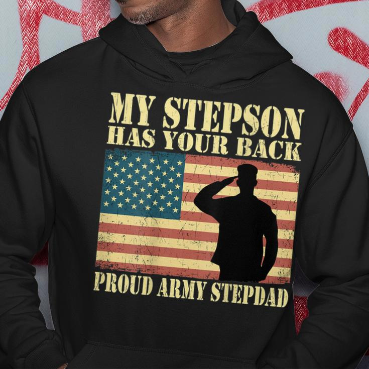 My Stepson Has Your Back Proud Army Stepdad Father Gifts Gift For Mens Hoodie Unique Gifts