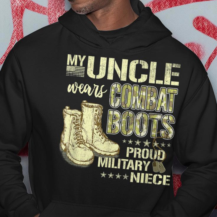 My Uncle Wears Combat Boots Dog Tags Proud Military Niece Hoodie Funny Gifts