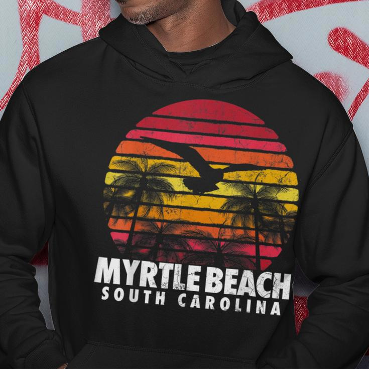 Myrtle Beach South Carolina Vintage Retro Beach Sun Sunset Hoodie Funny Gifts