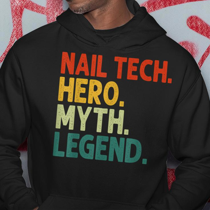 Nail Tech Hero Myth Legend Vintage Maniküreist Hoodie Lustige Geschenke