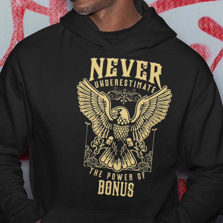 Never Underestimate The Power Of Bonus Personalized Last Name Hoodie Funny Gifts