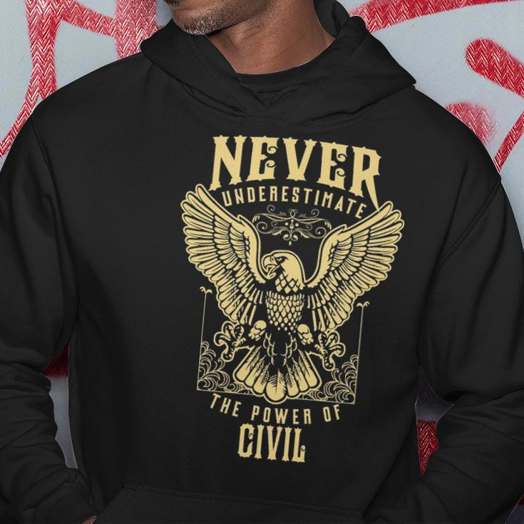 Never Underestimate The Power Of Civil Personalized Last Name Hoodie Funny Gifts