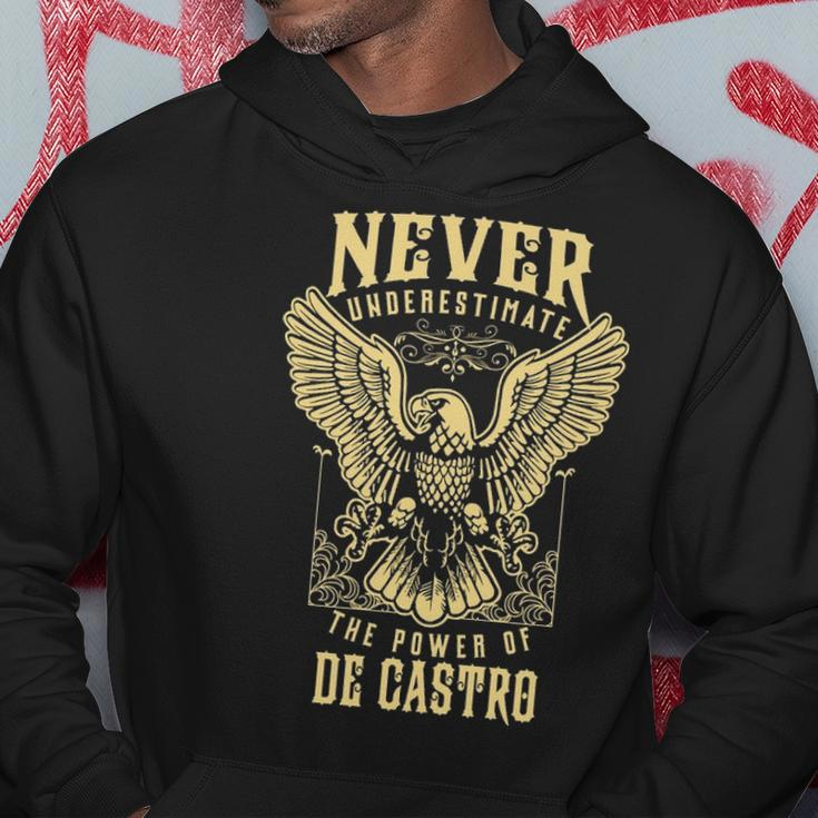 Never Underestimate The Power Of De Castro Personalized Last Name Hoodie Funny Gifts