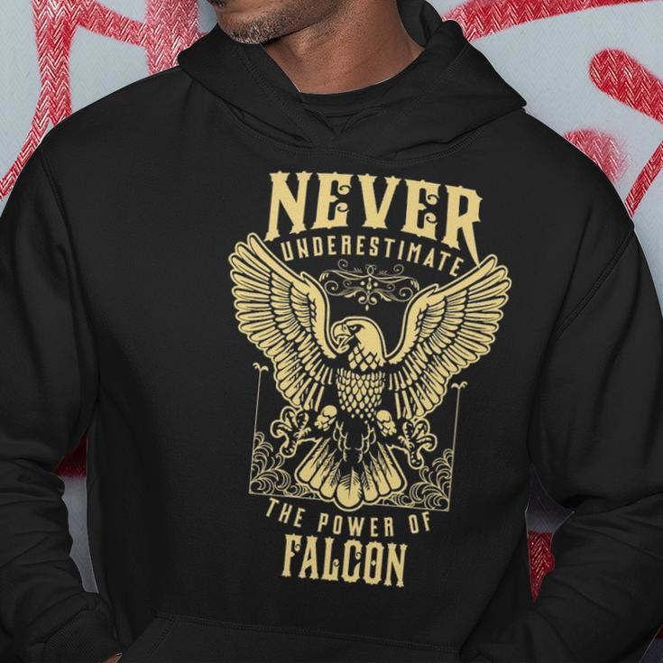 Never Underestimate The Power Of Falcon Personalized Last Name Hoodie Funny Gifts