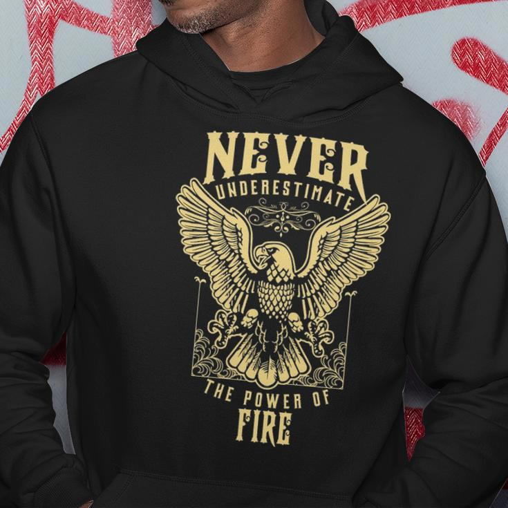 Never Underestimate The Power Of Fire Personalized Last Name Hoodie Funny Gifts