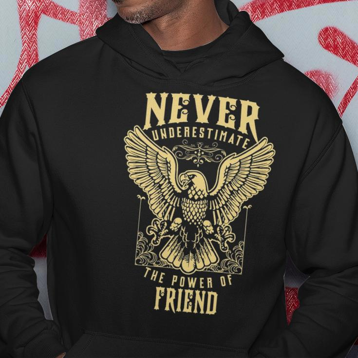 Never Underestimate The Power Of Friend Personalized Last Name Hoodie Funny Gifts