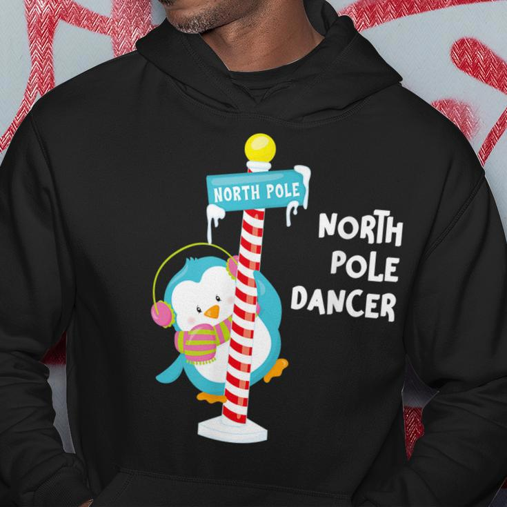 North Pole Dancer Penguin Funny Christmas Men Hoodie Graphic Print Hooded Sweatshirt Funny Gifts