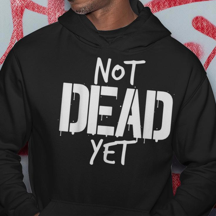 Not Dead Yet Undead Veteran Zombie Gift Men Hoodie Graphic Print Hooded Sweatshirt Funny Gifts