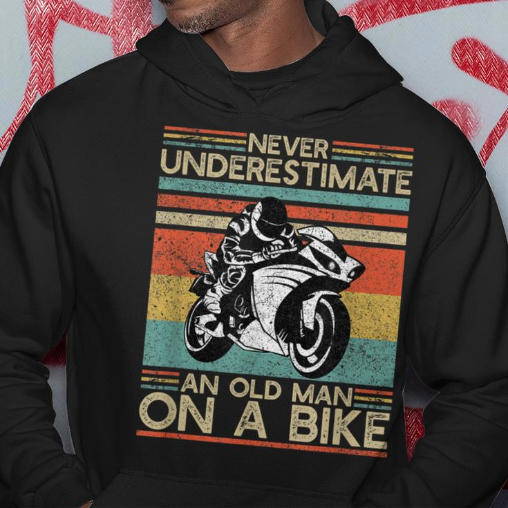 Old Man On A Bike | Motocycle Dad | Superbike Street Bike Hoodie Unique Gifts
