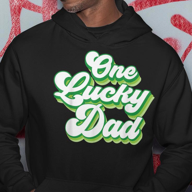 One Lucky Dad Retro Vintage St Patricks Day Hoodie Funny Gifts