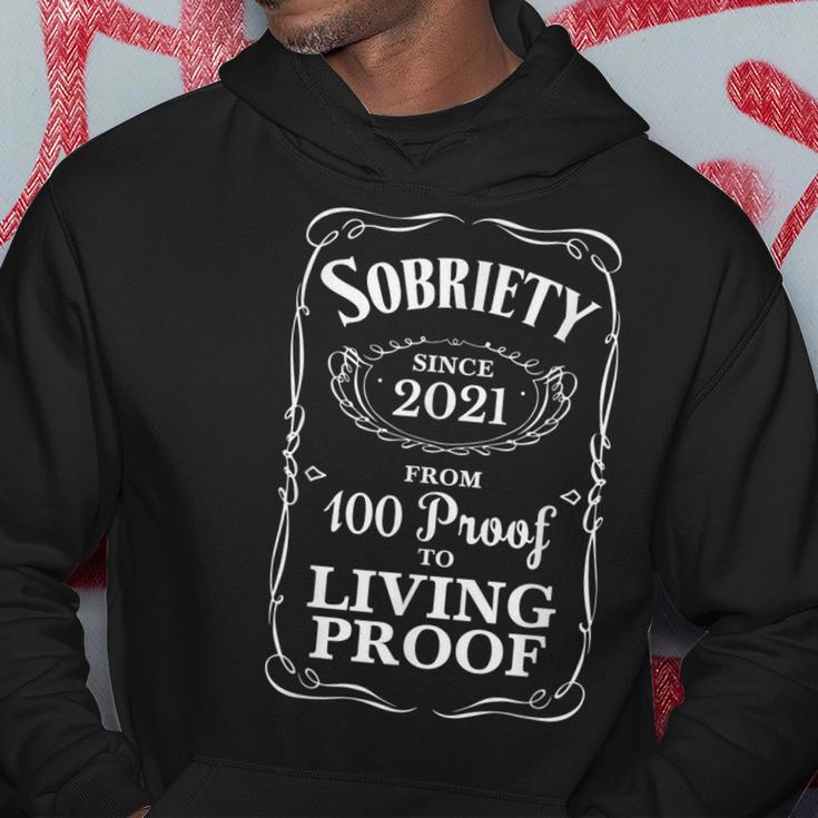 One Year Sober 1 Year Aa Sobriety Living Proof Since 2021 Men Hoodie Personalized Gifts