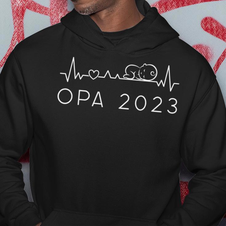 Opa 2023 Herzschlag Schwangerschaft Verkünden Für Großvater Hoodie Lustige Geschenke