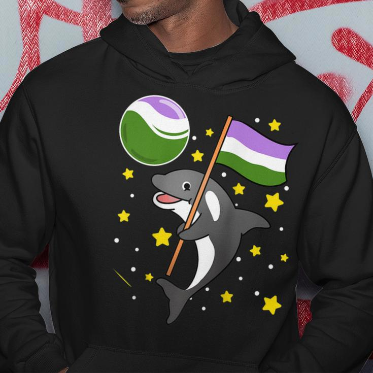 Orca In Space Genderqueer Pride Hoodie Unique Gifts