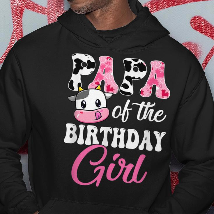 Papa Of The Birthday Girl Farm Cow 1St Birthday Girl Hoodie Unique Gifts