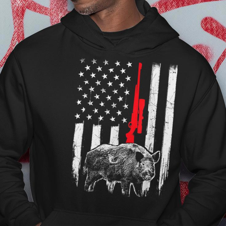 Patriotic American Usa Flag - Boar Hunting Wild Hog Hunter Hoodie Unique Gifts