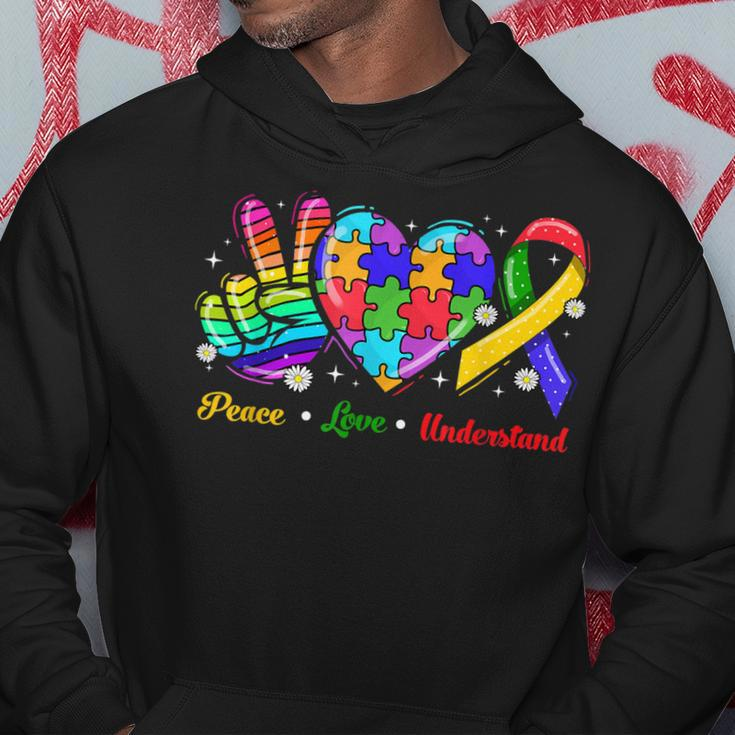 Peace Love Autism Awareness Autism Kids Mom Dad Hoodie Unique Gifts