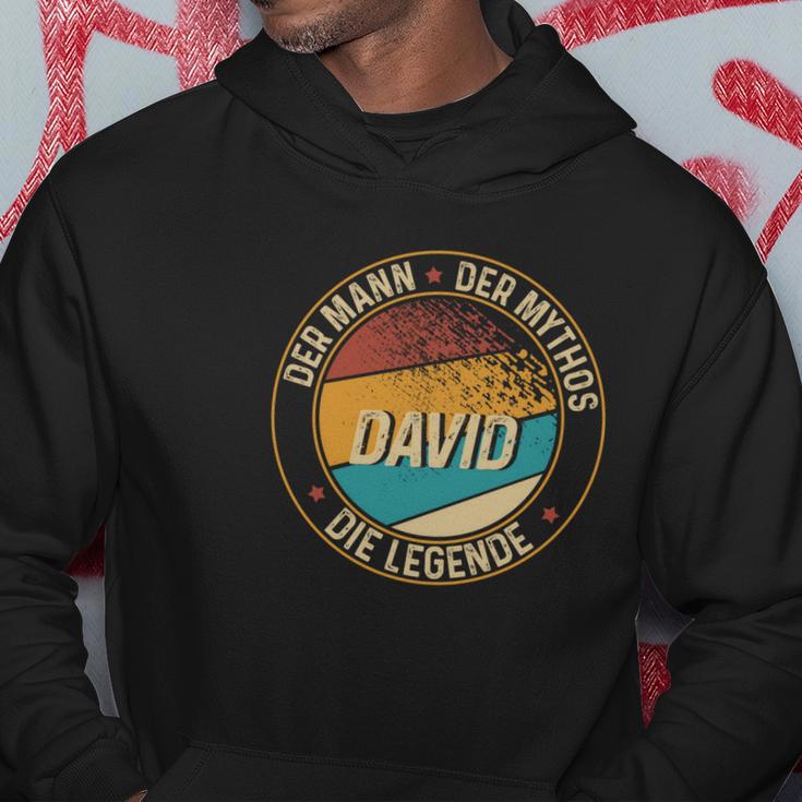 Personalisiertes Schwarzes Hoodie David, Mann Mythos Legende, Vintage-Stil Lustige Geschenke