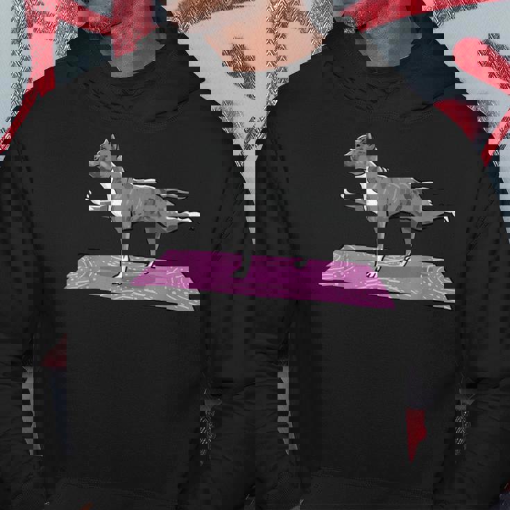 Pitbull Doing Yoga Funny Pitbull Dog Lover Yogi Teacher Men Hoodie Graphic Print Hooded Sweatshirt Funny Gifts