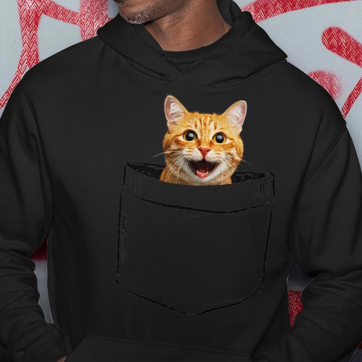 Pocket Cat Grumpy Face Lover Dad Mom Funny Kidding Hoodie Unique Gifts