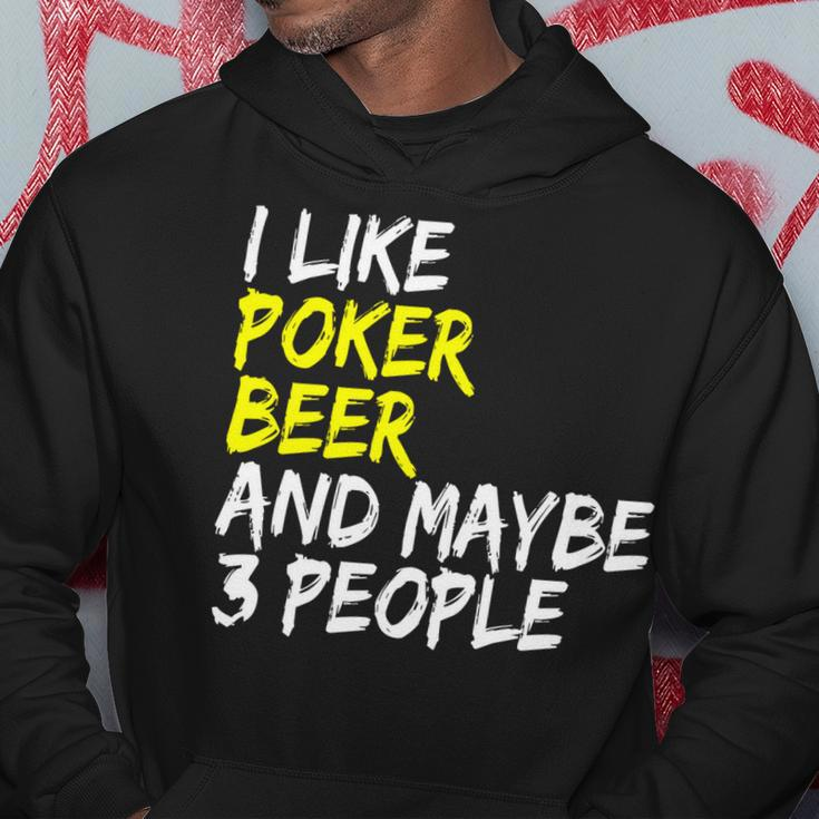 Pokerkarten Spruch Pokerrunde I Like Beer Poker Hoodie Lustige Geschenke