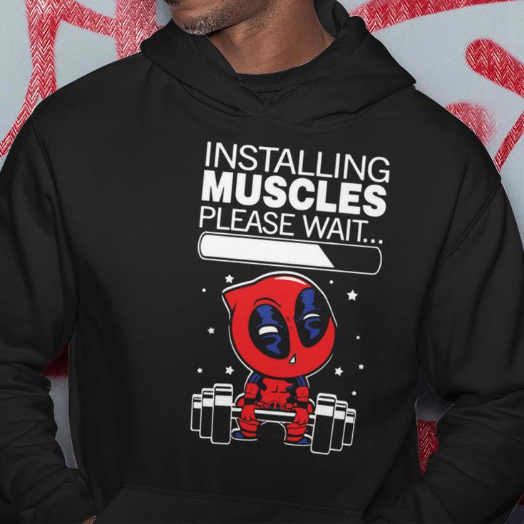 Pooldead Installing Muscles Please Wait Hoodie Lustige Geschenke