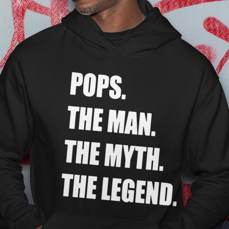 Pops The Man The Myth The Legend Fathers Day Gift Idea Daddy Dog Hoodie Unique Gifts
