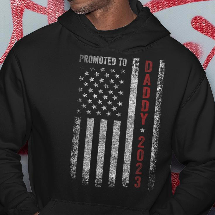 Promoted To Daddy Est 2023 First Time Dad Mens Hoodie Unique Gifts