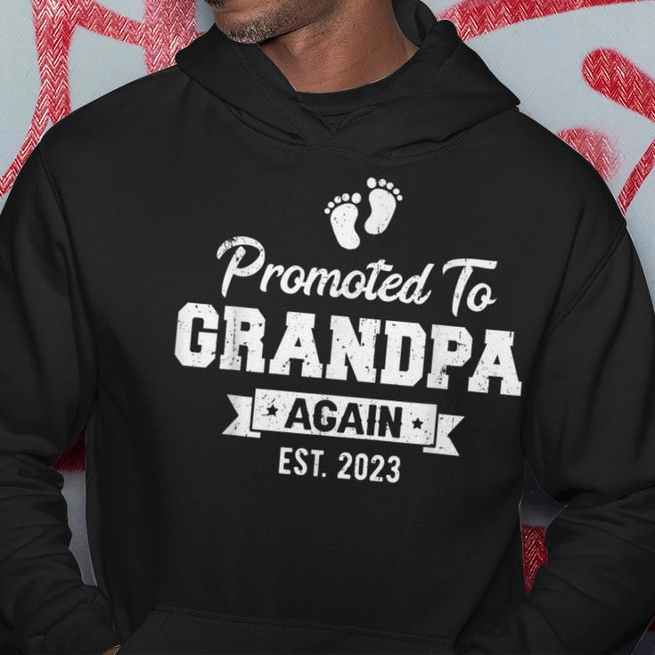 Promoted To Grandpa Again 2023 Grandpa To Be Grandpa Again Gift For Mens Hoodie Unique Gifts
