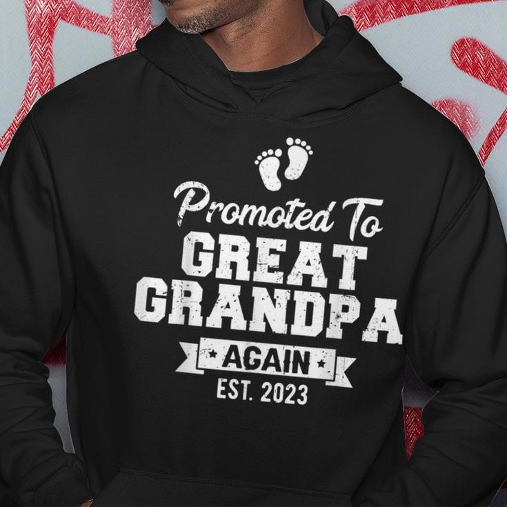 Promoted To Great Grandpa Again 2023 Great Grandfather To Be Gift For Mens Hoodie Unique Gifts