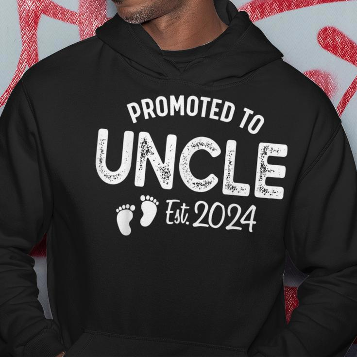 Promoted To Uncle 2024 Soon To Be Uncle Funny New Dad Hoodie Personalized Gifts
