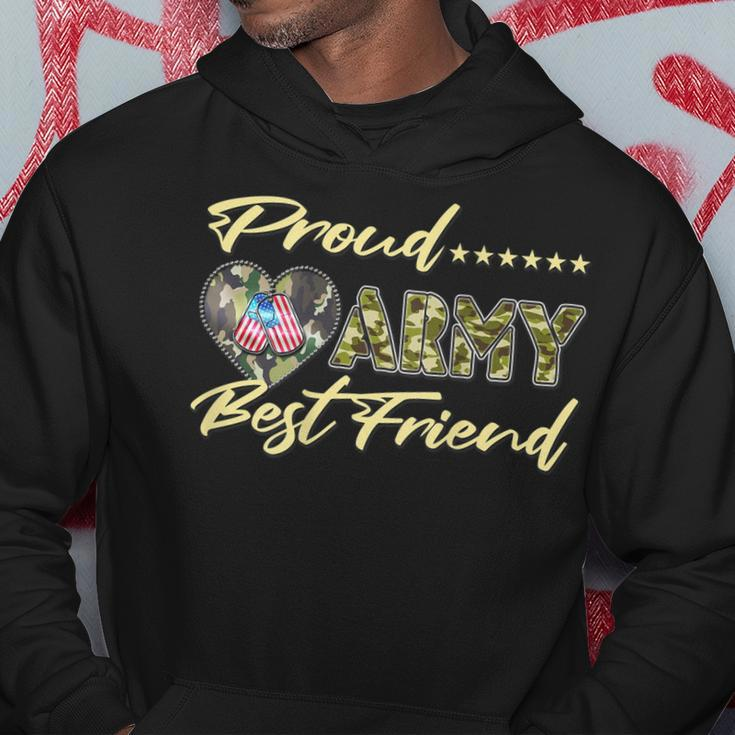 Proud Army Best Friend - Us Flag Dog Tag Heart Military Gift Hoodie Funny Gifts