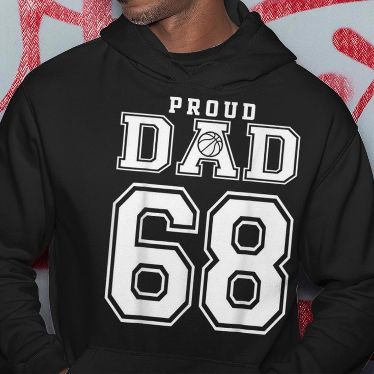 Proud Basketball Dad Number 68 Birthday Funny Fathers Day Hoodie Personalized Gifts