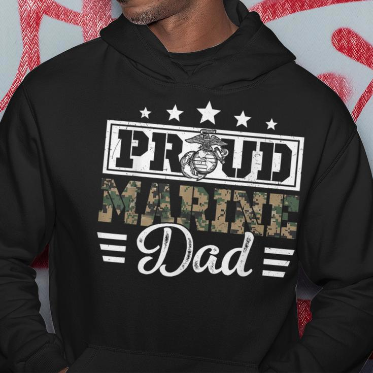Proud Marine Military Dad Veteran Hoodie Funny Gifts