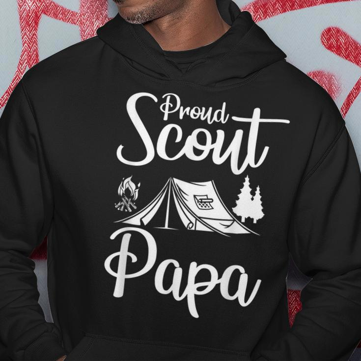 Proud Scout Papa Camping Scouting Tent Scout Dad Leader Hoodie Unique Gifts