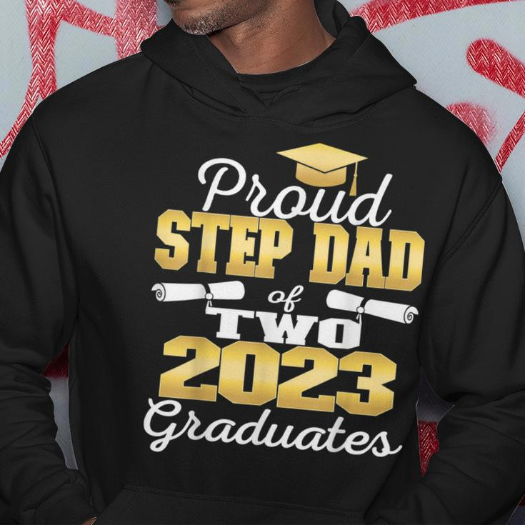 Proud Step Dad Of Two 2023 Graduate Class 2023 Graduation Hoodie Unique Gifts