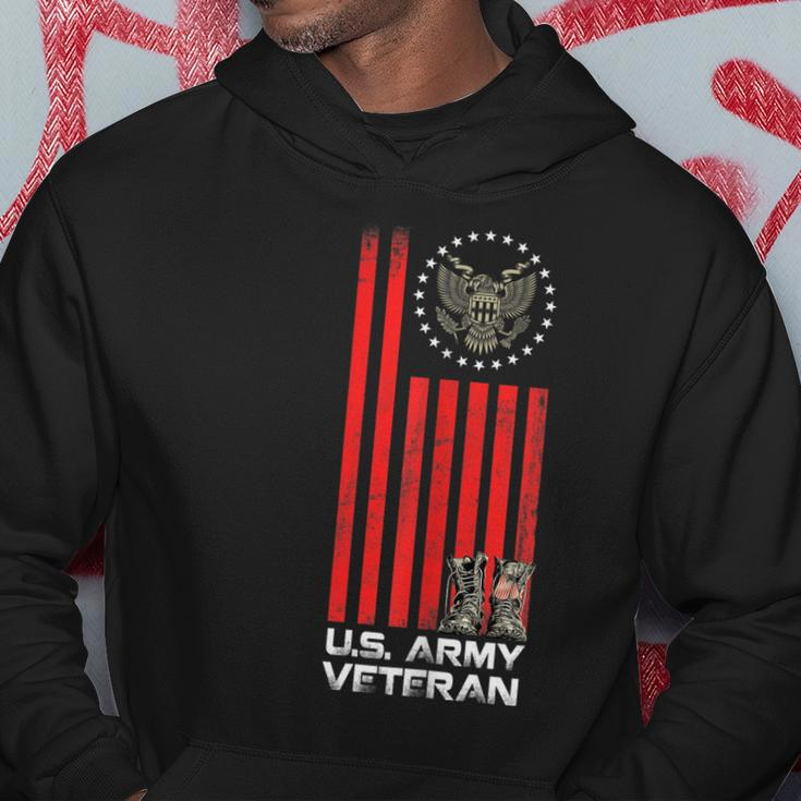 Proud Us Army Veteran Usa Flag Army Boots And America Flag Hoodie Funny Gifts