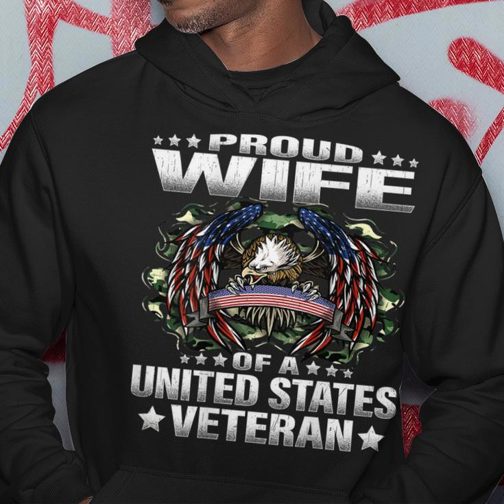 Proud Wife Of A United States Veteran Military Vets Spouse Men Hoodie Graphic Print Hooded Sweatshirt Funny Gifts