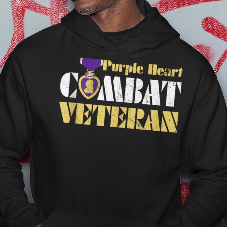 Purple Heart Combat Veteran Purple Heart Day Us Military Hoodie Funny Gifts