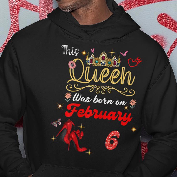 This Queen Was Born Am 6 Februar Geburtstag Frauen Hoodie Lustige Geschenke