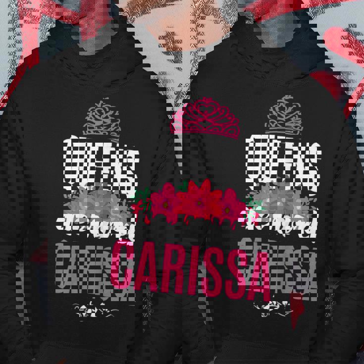 Queens Are Named Carissa Pink Flower Custom Name B-Day Men Hoodie Personalized Gifts