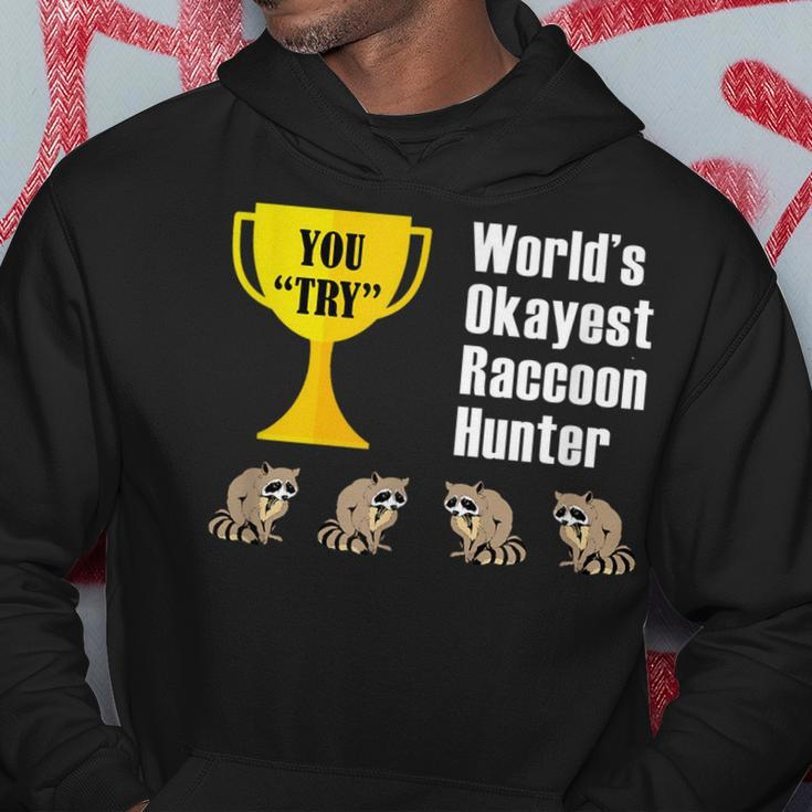 Raccoon Coon Hunting Gift - Funny Okayest Hunter Men Hoodie Graphic Print Hooded Sweatshirt Funny Gifts