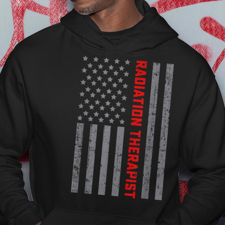 Radiation Therapist Vintage Us Flag For Men Dad Hoodie Funny Gifts