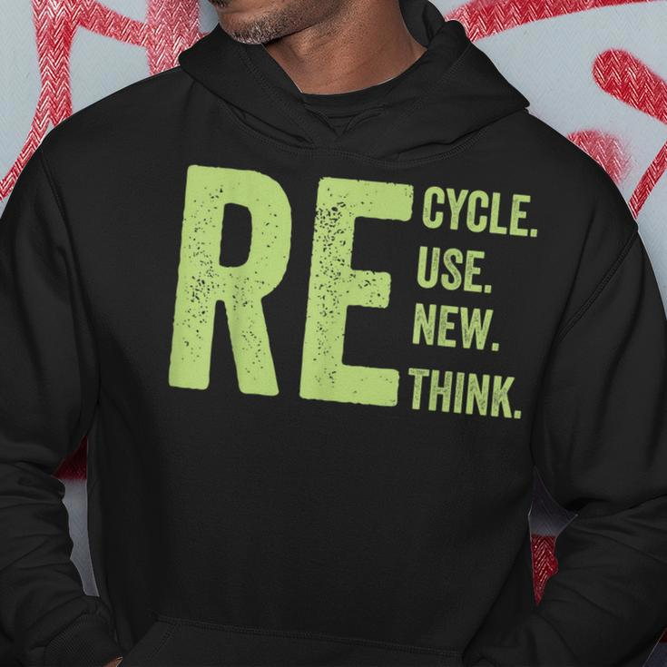 Re Recycle Reuse Renew Rethink Crisis Earth Day Activism Hoodie Unique Gifts