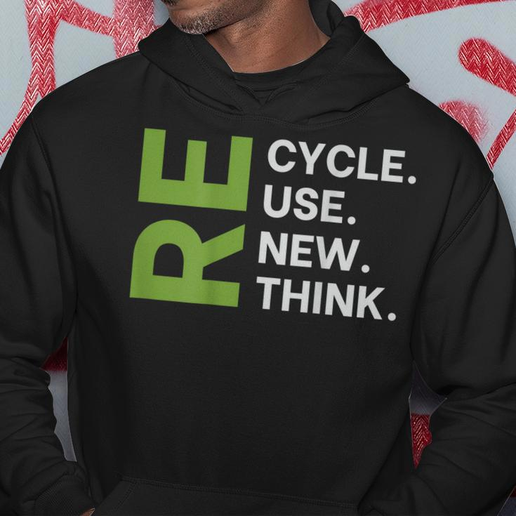Recycle Reuse Renew Rethink Earth Day Environmental On Back Hoodie Unique Gifts