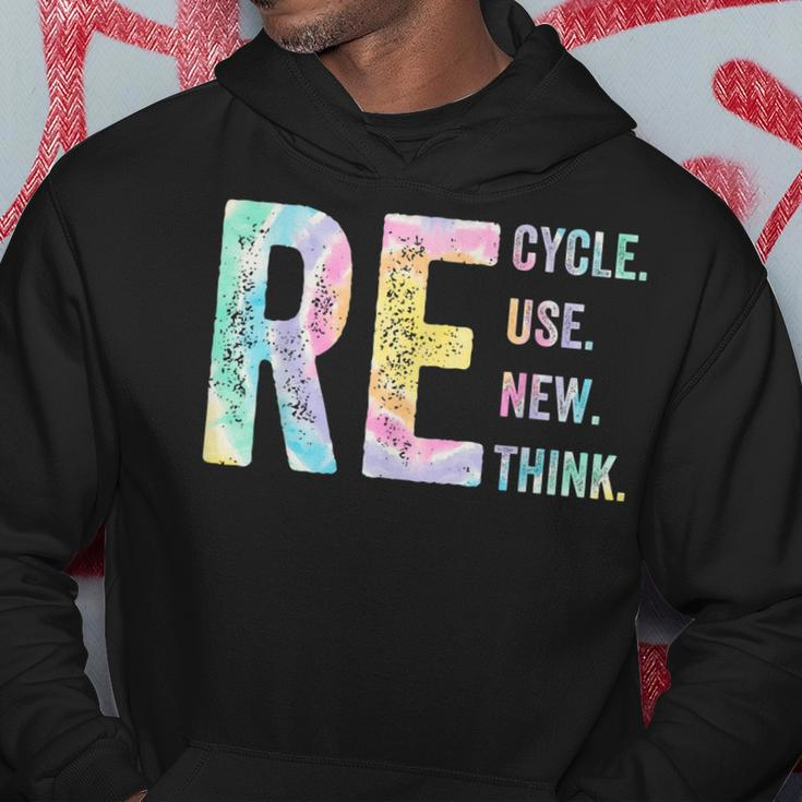 Recycle Reuse Renew Rethink Tie Dye Environmental Activism Hoodie Unique Gifts
